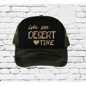 I'm on Desert time Trucker Hats Mesh Back Hat Desert Camping Party Hats